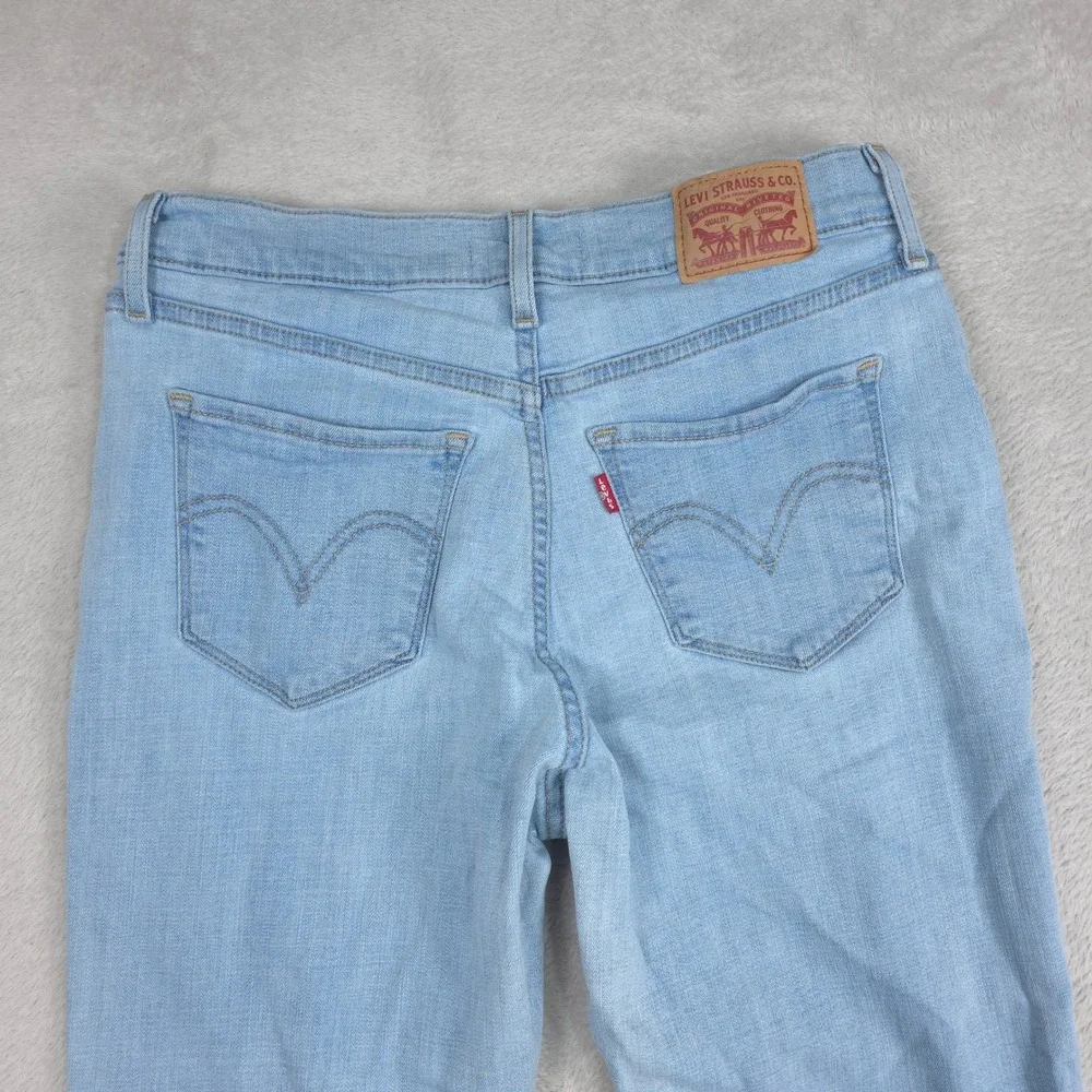 Levi Strauss Classic Straight Jeans Men 28x30 Cotton Blue Stretch Light Wash
